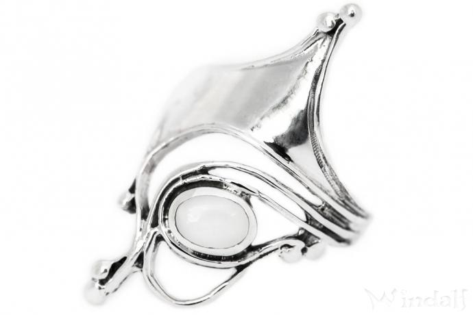 WINDALF Langer Damen Ring VENICE 30 mm Weißes Perlmutt Silber - Windalf.de