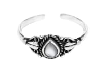 WINDALF Vintage Zehenring SNOWWHITE 6 mm Perlmutt Bohemia Schmuck Silber - Windalf.de