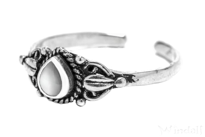 WINDALF Damen Zehenring SNOWWHITE 6 mm Perlmutt Bohemia Schmuck Silber - Windalf.de