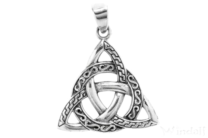 WINDALF Keltischer Schmuck Anhänger TRILA 3.5 cm Celtic Knotenmuster Amulett Silber - Windalf.de