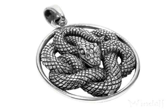 WINDALF Schmuck Anhänger SYRON Ø 2.7 cm Schlangen Schmuck Schutzsymbol Silber WINDALF Schmuck Anhänger SYRON Ø 2.7 cm Schlangen Schmuck Schutzsymbol Silber - Windalf.de