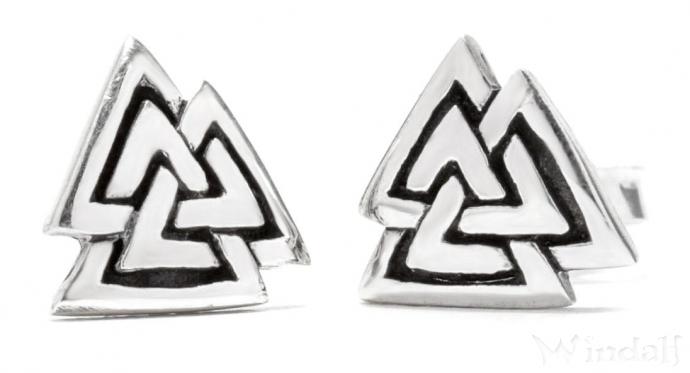 WINDALF Wikinger Ohrstecker VALKNUT 8 mm Wotansknoten Silber WINDALF Wikinger Ohrstecker VALKNUT 8 mm Wotansknoten Silber - Windalf.de