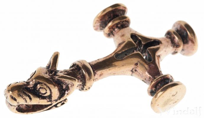 WINDALF Großer Schmuck Anhänger WOLFSKREUZ 5.3 cm Wikinger Thorshammer Vintage Bronze - Windalf.de