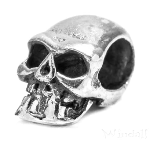 WINDALF Totenkopf Schmuck Perle SKULLY 6 mm Biker Bartschmuck  Schmuck Anh&auml;nger Silber - Windalf.de