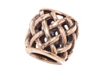 WINDALF Wikinger Haarperle Bartschmuck RAGNAR 8 mm Vikings Netz Muster Bronze - Windalf.de