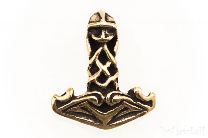 WINDALF Wikinger Schmuck Anhänger RAGNAR 2.3 cm Kleiner Thorshammer Bronze - Windalf.de