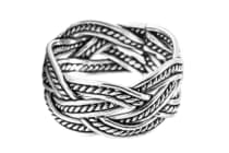 WINDALF Breiter Wunsch Ring ZORAN 12 mm Wikinger Zopf Muster Bandring Handarbeit Silber - Windalf.de