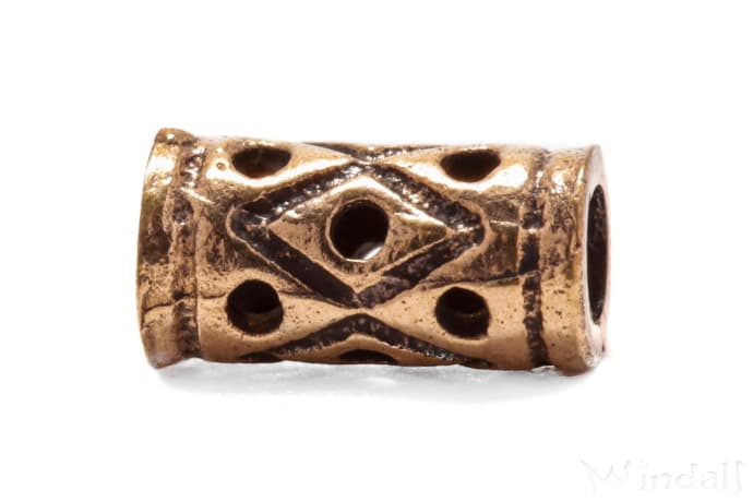 WINDALF Vikings Haarschmuck Bartperle CYRA 7 mm Wikinger Haarschmuck Vintage Bronze - Windalf.de