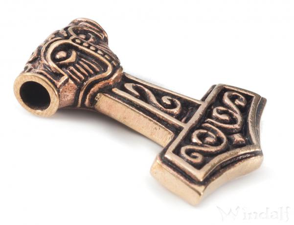WINDALF Vikings Schmuck Anhänger STEINTHOR 3.4 cm Massiver Thorshammer Bronze - Windalf.de