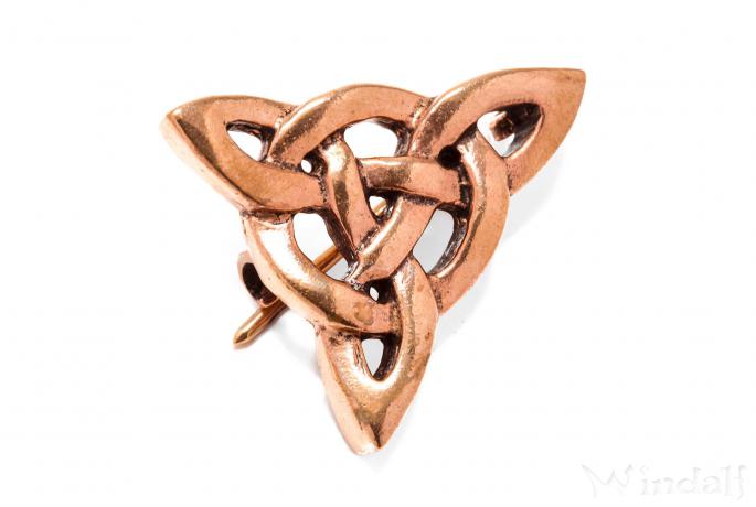 WINDALF Kelten Fibel TROINA 3.6 cm Keltischer Knoten Brosche Bronze - Windalf.de