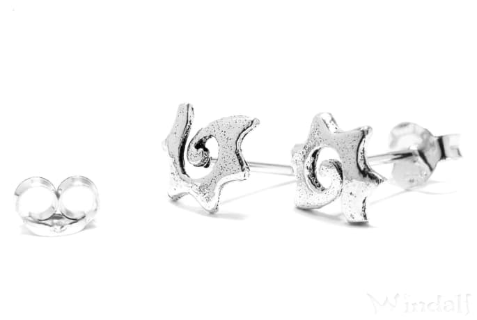 WINDALF Vintage Ohrstecker SUNNY 7 mm Sonnen Spirale Silber - Windalf.de