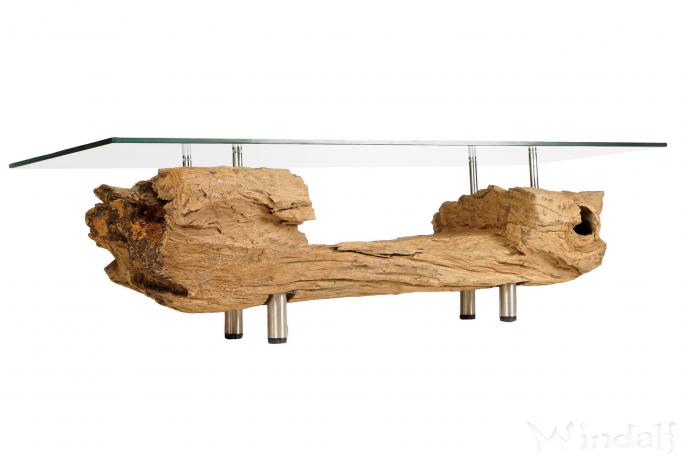 WINDALF Antiker Wohnzimmer Sideboard LORY 120 cm Couchtisch mit Glasplatte Handgearbeitetes Unikat - Windalf.de