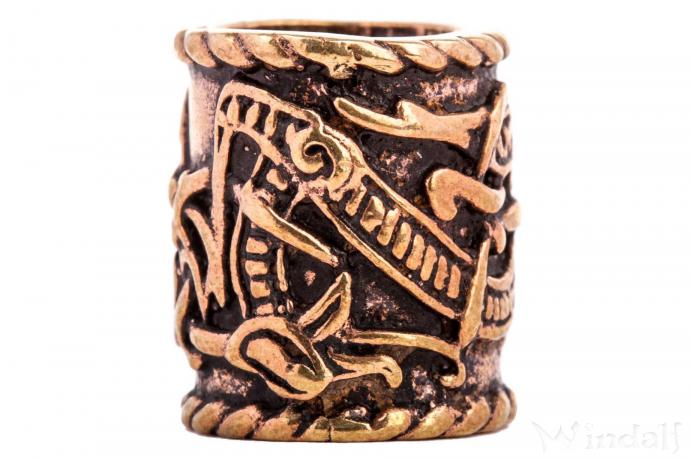WINDALF XL Haarperle RAGONA Ø 10 mm Vikings Drachen Bartschmuck Dread Tube Bronze - Windalf.de