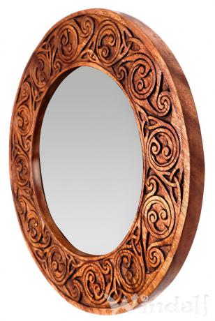 WINDALF Bohemia Wandspiegel RICA Ø 40 cm Celtic Lebens Spiralen & Triskele Holzspiegel Handarbeit WINDALF Bohemia Wandspiegel RICA Ø 40 cm Celtic Lebens Spiralen & Triskele Holzspiegel Handarbeit - Windalf.de