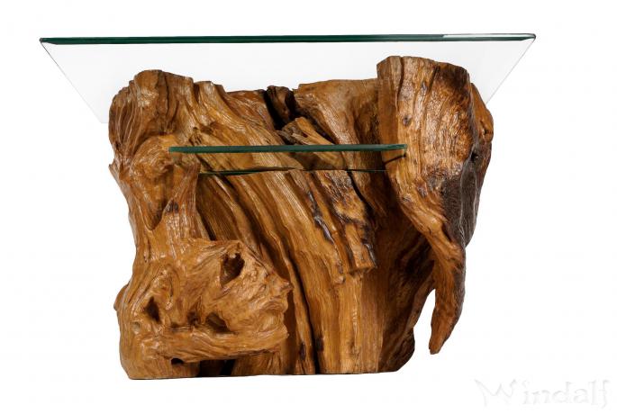 WINDALF Premium Natur Couchtisch AEGOL 52 cm Wohnzimmertisch mit Glasplatte und Ablage Handarbeit aus Wurzelholz WINDALF Premium Natur Couchtisch AEGOL 52 cm Wohnzimmertisch mit Glasplatte und Ablage Handarbeit aus Wurzelholz - Windalf.de