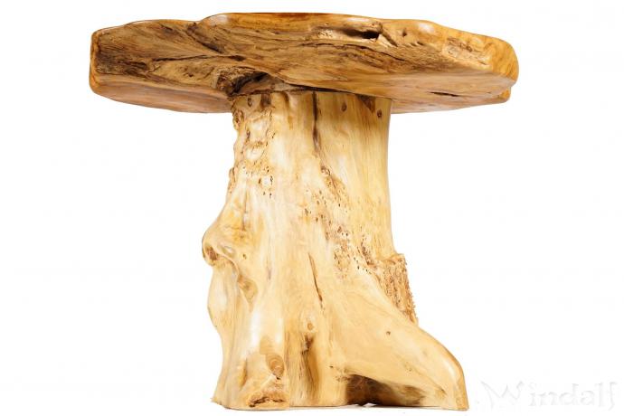 WINDALF Hoher Natur Küchentisch FEANOR Sonnwend  65 cm Natur Terrassen Teakholztisch Bohemia Landhausdesign Handarbeit aus Wurzelholz - Windalf.de