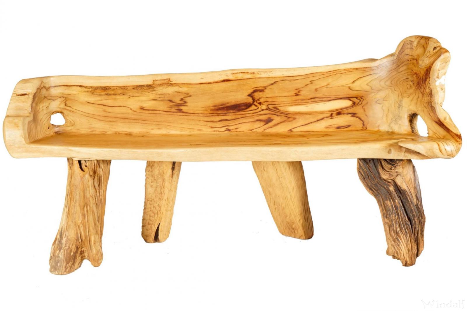 WINDALF Große Rustikale Sitzbank BERILA 182 cm Natürliche Holzbank