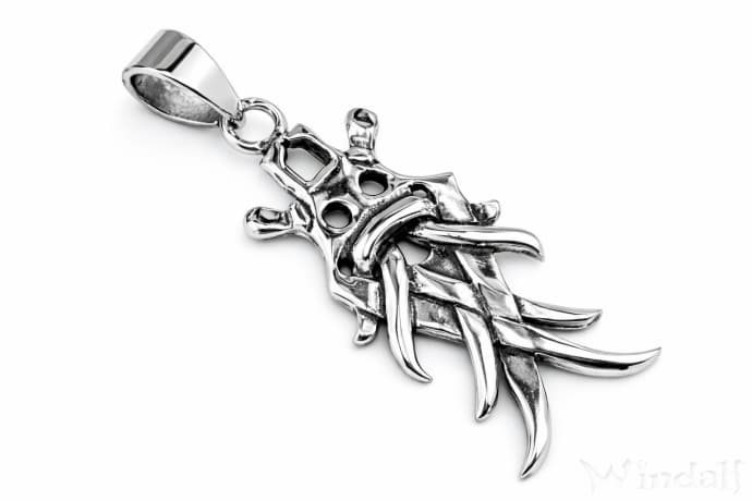 WINDALF Schmuck Anh&auml;nger ODINS MASKE 3 cm Vikings Silber - Windalf.de