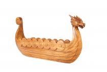 WINDALF Wikingerschiff NAGLFAR 95 cm Große Deko-Schale Handarbeit aus Holz - Windalf.de