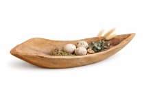 WINDALF Schlanke Boot Holzschale ROSSI 74 cm Vintage Natur Brot& Baguetteschale Handarbeit - Windalf.de