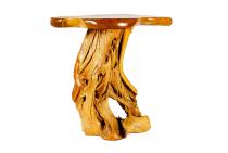 WINDALF Hoher Bohemia Landhausdesign Teaktisch MELKOR 76 cm Rustikaler Küchentisch Handarbeit aus Wurzelholz - Windalf.de