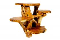 WINDALF Blumenbank mit 4 Ablagen HATHALDIR 100 cm Natur Holz-Pflanzentreppe Handarbeit aus Wurzelholz WINDALF Blumenbank mit 4 Ablagen HATHALDIR 100 cm Natur Holz-Pflanzentreppe Handarbeit aus Wurzelholz - Windalf.de