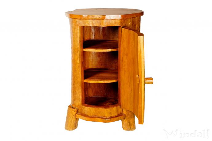 WINDALF Mega XL Hobbit Stehtisch ERU ILUVATAR 102 cm Minibar mit 3 Fächer Handarbeit aus Wurzelholz - Windalf.de