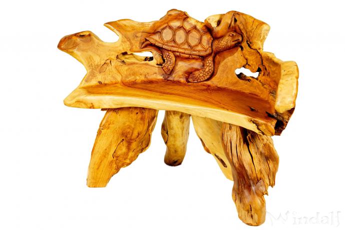 WINDALF Natur Sitzbank mit Schildkröte KIANA 113 cm Rustikale Küchen Holzbank Handarbeit aus Wurzelholz WINDALF Natur Sitzbank mit Schildkröte KIANA 113 cm Rustikale Küchen Holzbank Handarbeit aus Wurzelholz - Windalf.de