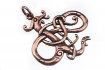 WINDALF Schmuck Anhänger ASKAN 5 cm Großer Drache Wikinger Urnes-Stil Bronze - Windalf.de