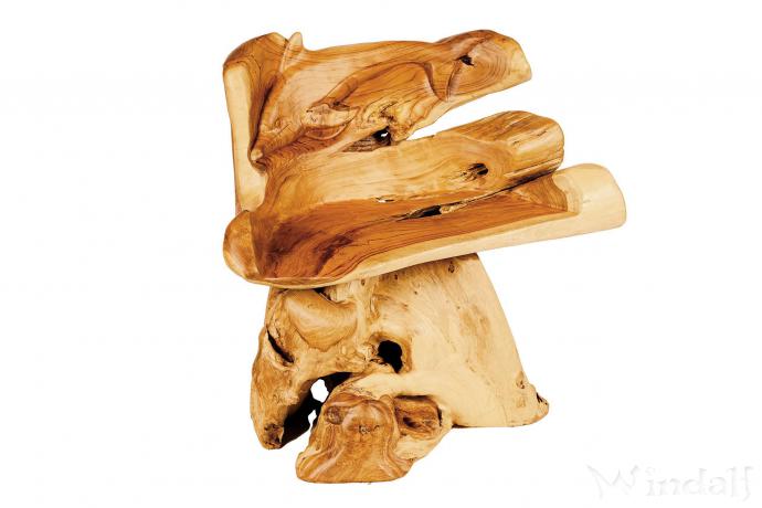 WINDALF Natur Stuhl mit Delfin SPARKLE 84 cm Landhaus Holz-Armsessel Handarbeit aus Wurzelholz - Windalf.de