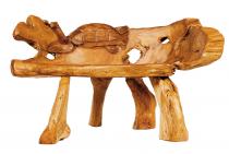 WINDALF Natur Schildkröten Sitzbank CHICA 130 cm Glücks Holzbank Handarbeit aus Wurzelholz WINDALF Natur Schildkröten Sitzbank CHICA 130 cm Glücks Holzbank Handarbeit aus Wurzelholz - Windalf.de
