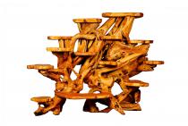 WINDALF Große Blumenbank ODOZ 200 cm 13 Ablagen Rustikaler Holz-Raumteiler Handarbeit Wurzelholz WINDALF Große Blumenbank ODOZ 200 cm 13 Ablagen Rustikaler Holz-Raumteiler Handarbeit Wurzelholz - Windalf.de