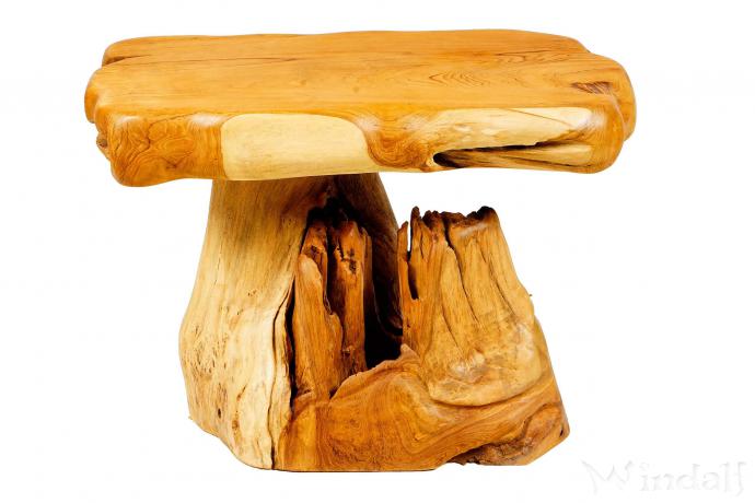 WINDALF Einzigartiger Schlanker Couchtisch LUZIA 70 cm Natur Wohnzimmertisch Handarbeit aus Wurzelholz - Windalf.de
