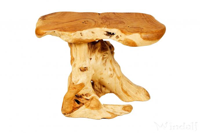 WINDALF Schlanker Natur Couchtisch THALISSA 67 cm Rustikaler Beistelltisch Unikat Handarbeit Wurzelholz - Windalf.de