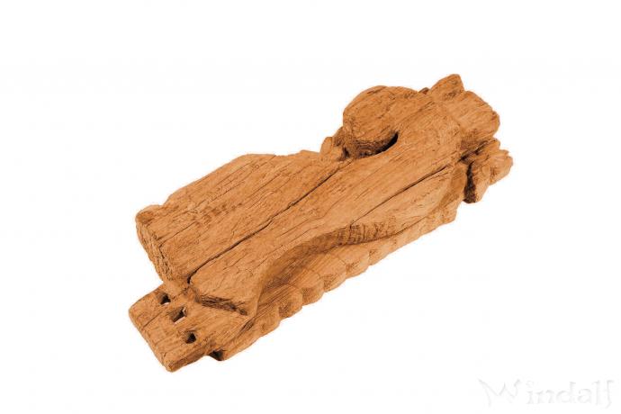 WINDALF Rustikale Holz Skulptur SPIRAL 46 cm Deko-Statue Antiquität Unikat Handarbeit aus Teak - Windalf.de