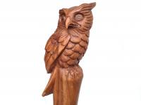 WINDALF Kraft Wanderstab OWL Eulen Wanderstock 130 cm Handarbeit aus Holz - Windalf.de