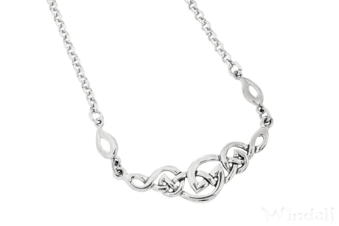 WINDALF Irisches Damen Collier CELINE 46 cm Keltische Knoten Halskette Bohemian Halsschmuck Silber - Windalf.de