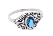 WINDALF Damen Fairy-Ring SINA 10 mm Hellblauer Topas Zirkonia Schmuck Silber - Windalf.de