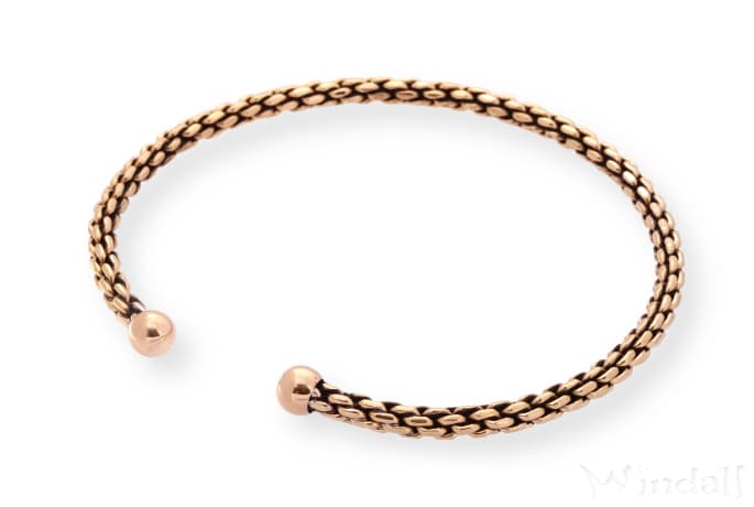 WINDALF Wikinger Männer Halsreif SOLAR 14 cm Torques Halsschmuck Handarbeit Bronze - Windalf.de