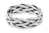WINDALF Wikinger Band Ring MERLAN 7 mm Vikings Flechtmuster Partnerring Handarbeit Silber WINDALF Wikinger Band Ring MERLAN 7 mm Vikings Flechtmuster Partnerring Handarbeit Silber - Windalf.de