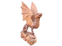 WINDALF Drachenskulptur DRACO 100 cm Links schauend Holzfigur Handarbeit WINDALF Drachenskulptur DRACO 100 cm Links schauend Holzfigur Handarbeit - Windalf.de