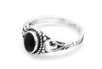 WINDALF Damen Ring MARA 10 mm Onyx Schmuck Spiralmuster Silber - Windalf.de