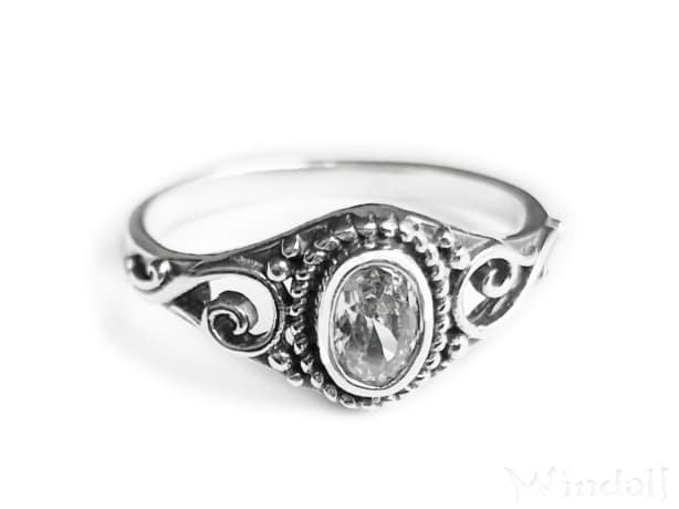 WINDALF Damen Ring MARA 10 mm Bohemia Schmuck Weißer Kristall Silber - Windalf.de