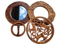 4er Wanddeko Set ~ BORA ~ Holzbilder - 2. Wahl Artikel - Handarbeit aus Holz - Windalf.de