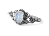 WINDALF Damen Ring ZOE 8 mm Mondstein Zarte Ornamentik Silber - Windalf.de