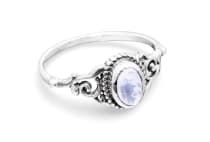 WINDALF Damen Ring ZOE 8 mm Mondstein Zarte Ornamentik Silber - Windalf.de
