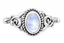 WINDALF Damen Ring ZOE 8 mm Mondstein Zarte Ornamentik Silber - Windalf.de