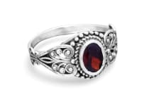 WINDALF Damen Ring MIA 10 mm Roter Zirkonia Zarte Ornamentik Silber - Windalf.de