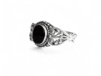 WINDALF Damen Ring MIA 10 mm Onyx Herz Zarte Ornamentik Silber - Windalf.de