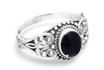 WINDALF Damen Ring MIA 10 mm Onyx Herz Zarte Ornamentik Silber - Windalf.de